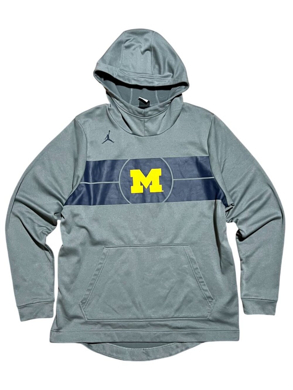 Michigan Wolverines Air Jordan Jumpman Gray Dri-Fit Hoodie Sweatshirt, Men's XL